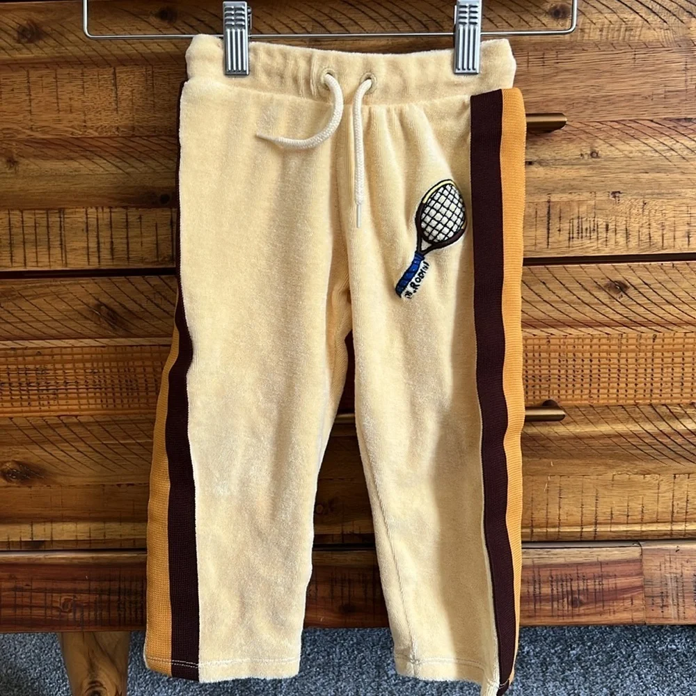 Mini Rodini Tennis Embroidered Half Zip Sweatshirt & Sweatpants Set 1.5-3 YRS
